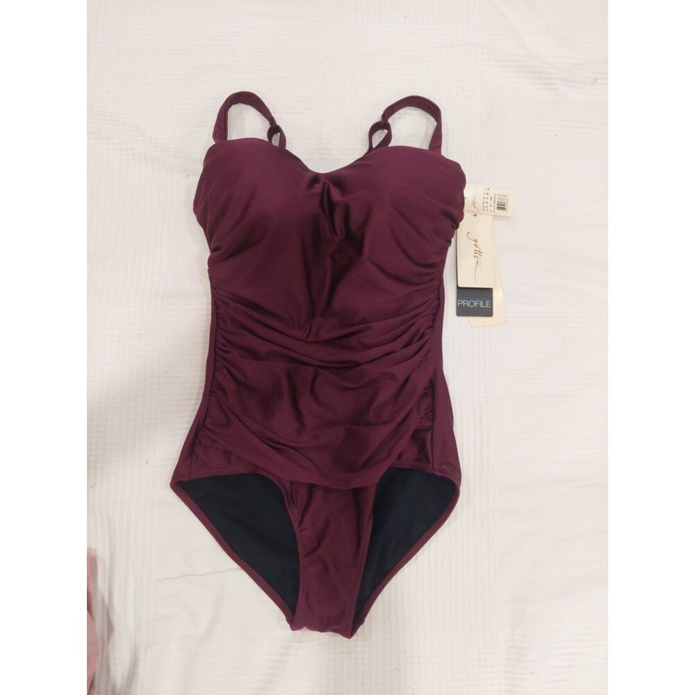 New Profile Gottex One-Piece Women's Swimsuit Wine E Cup US10/FR40/UK12/D38/IT44
